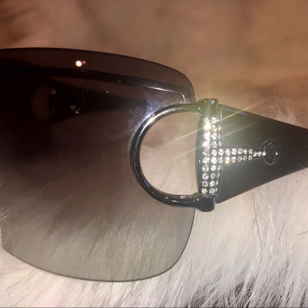 GUCCI Crystal Horsebit Sheild Sunglasses